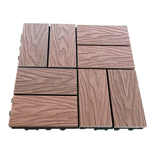 Baldosas de cubierta de 300x300 mm Baldosas de suelo WPC de coextrusión entrelazadas