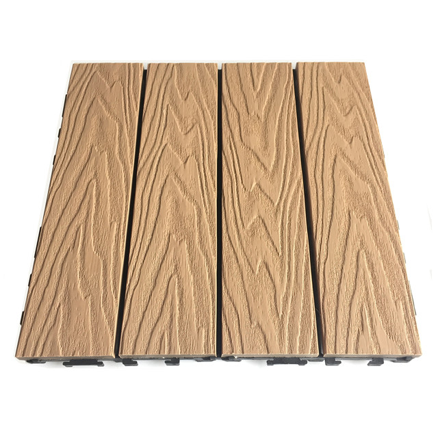 Teja de cubierta exterior de coextrusión de 300x300 mm que entrelaza baldosas de cubierta de WPC